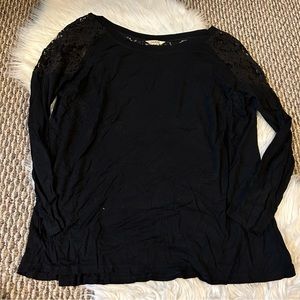 Jaime Black Lace Long Sleeve Top Shirt Size 2X